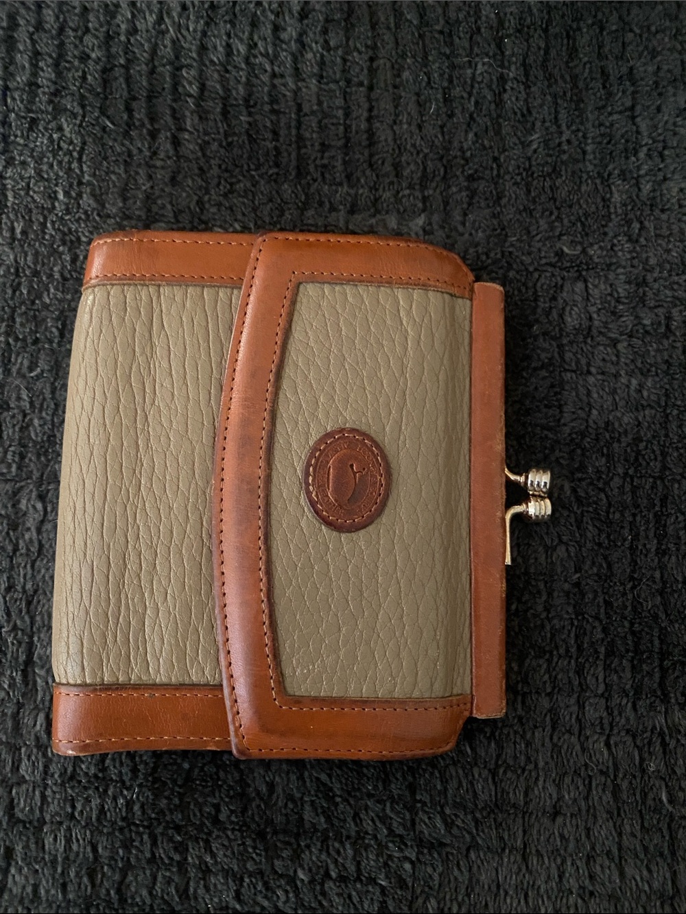 Dooney & Bourke Taupe and Brown Leather Wallet